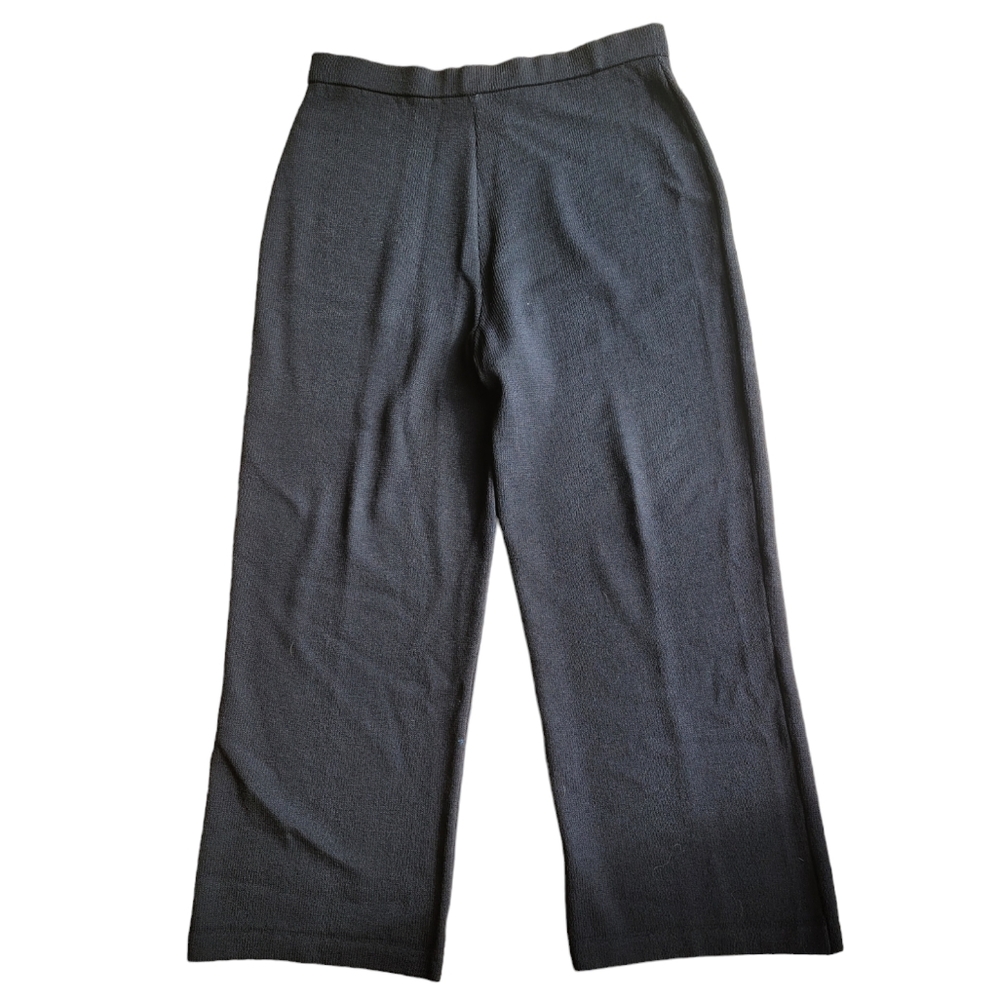 Vintage ST. JOHN Basics by Marie Grey Cropped Santana Knit Wide Leg Pants